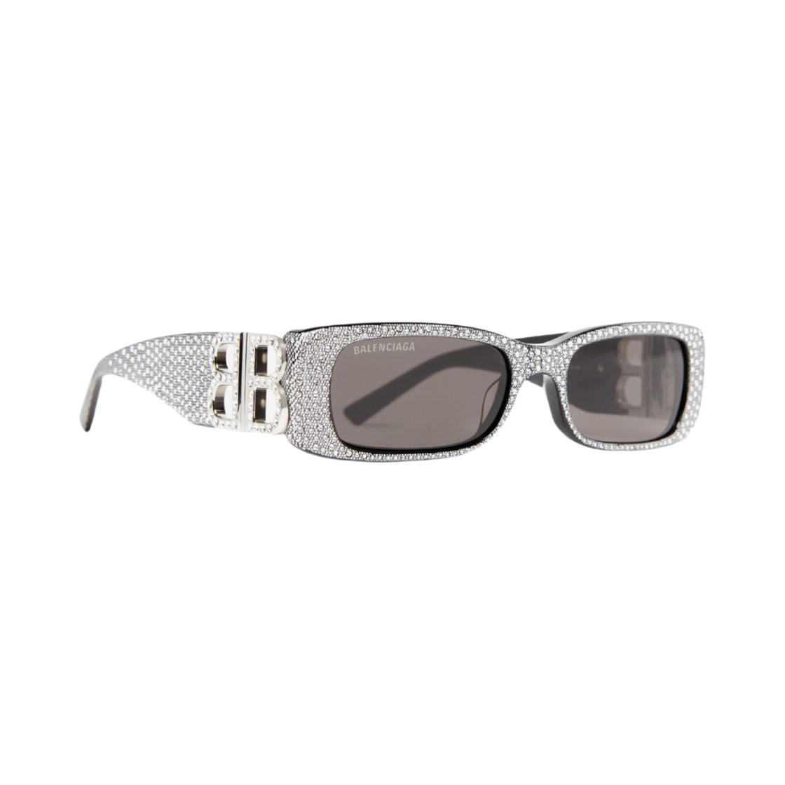 (W) 발렌시아가 라인스톤 다이내스티 렉탱글 선글라스 블랙((W) Balenciaga Dynasty Rectangle Sunglasses in Rhinestones Black) - 2