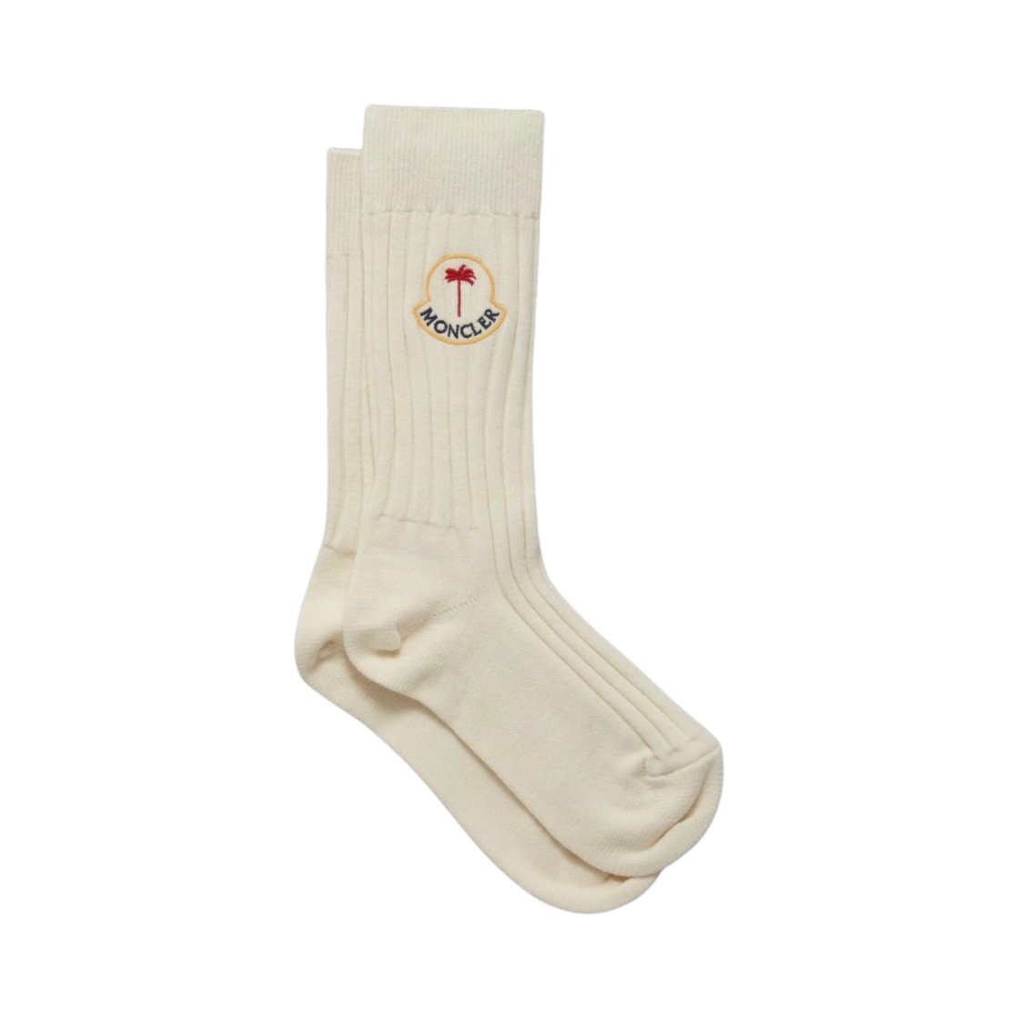 몽클레르 x 팜 엔젤스 로고 울 삭스 화이트 - 23FW(Moncler x Palm Angels Logo Wool Socks White - 23FW)