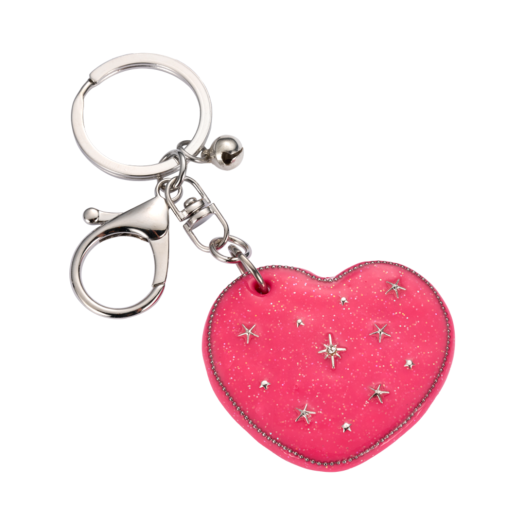 25SSJKRHDMPKFF Nff Heart Dia Mirror Key Ring Pink