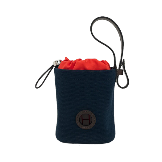 H800617EKAB Hermes Canvas Portable Pet Pouch Navy