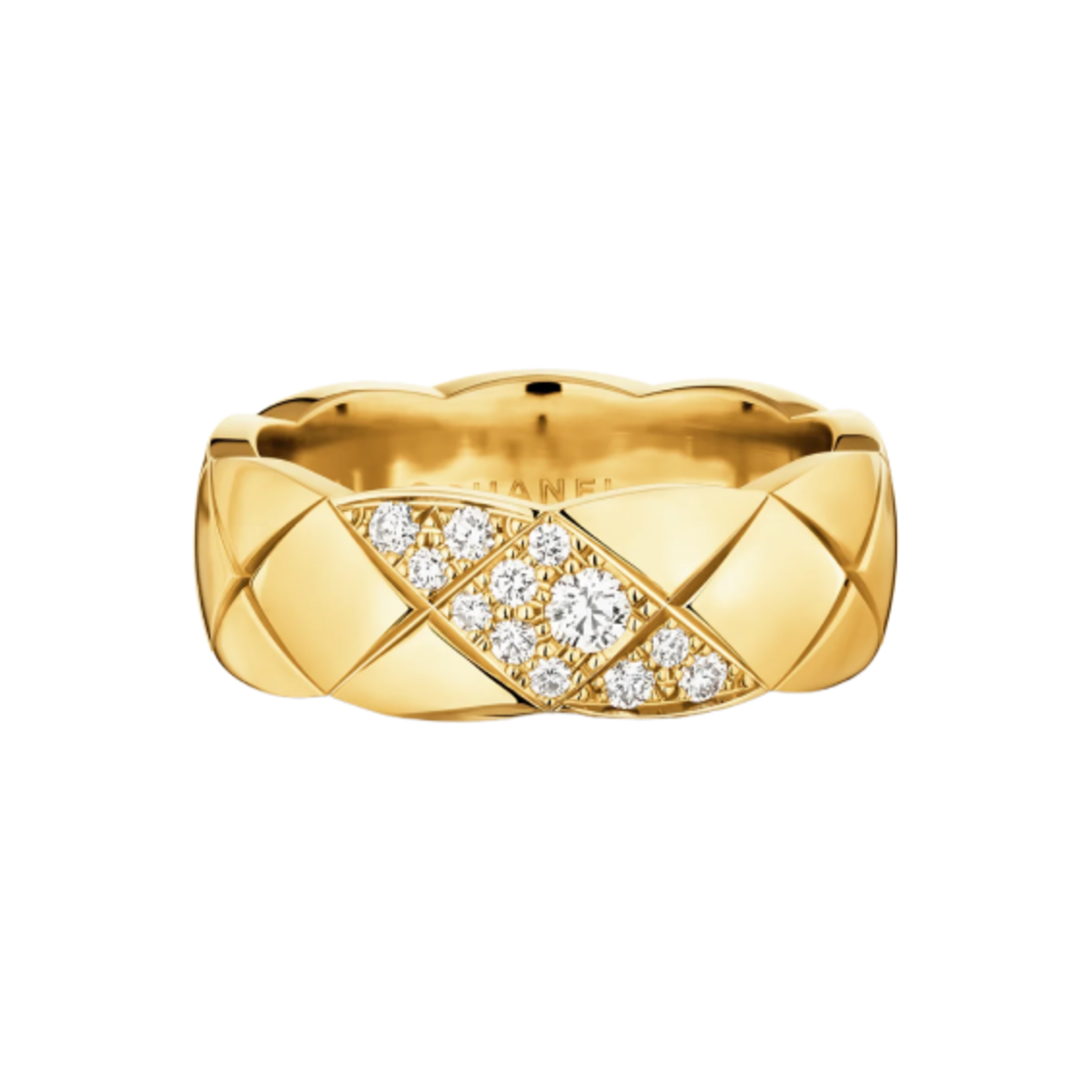 샤넬 코코 크러쉬 링 퀼티드 모티프 스몰 & 18K 옐로우 골드 다이아몬드(Chanel Coco Crush Ring Quilted Motif Small & 18K Yellow Gold Diamonds) - 1