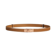 (W) Hermes Kelly 18 Belt Epsom & Rose Gold Gold