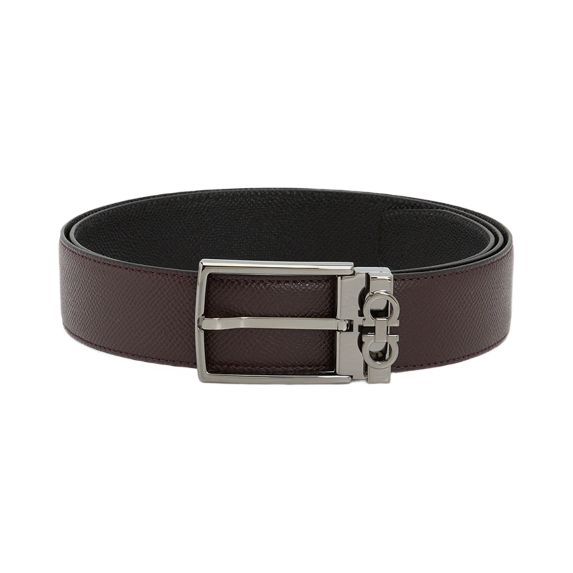 67A037-779991 Ferragamo Gancini Reversible Belt Black