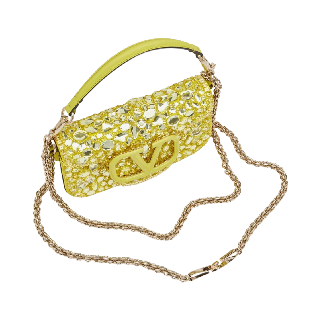 발렌티노 크리스탈 스몰 로코 숄더백 레몬(Valentino Small Loco Shoulder Bag With Crystals Lemon) - 5