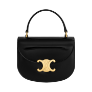Celine Mini Besace Clea In Patent Calfskin Black