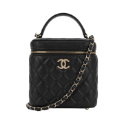 Chanel Small Vanity Case Grained Calfskin & Gold Black