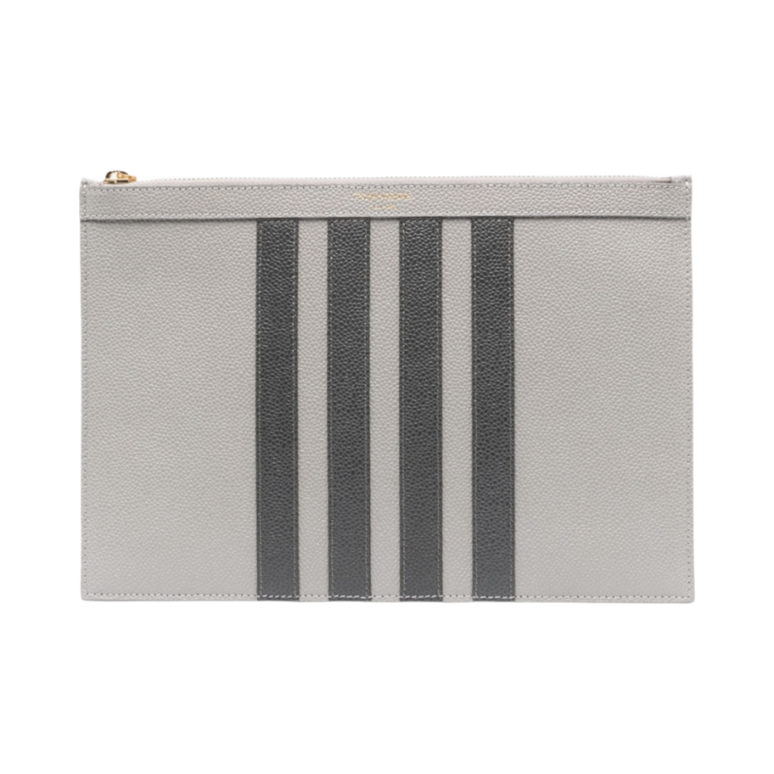톰브라운 페블 카프스킨 사선 아플리케 스몰 도큐먼트 홀더 라이트 그레이(Thom Browne Pebbled Calfskin 4-Bar Applique Small Document Holder Light Grey) - 1