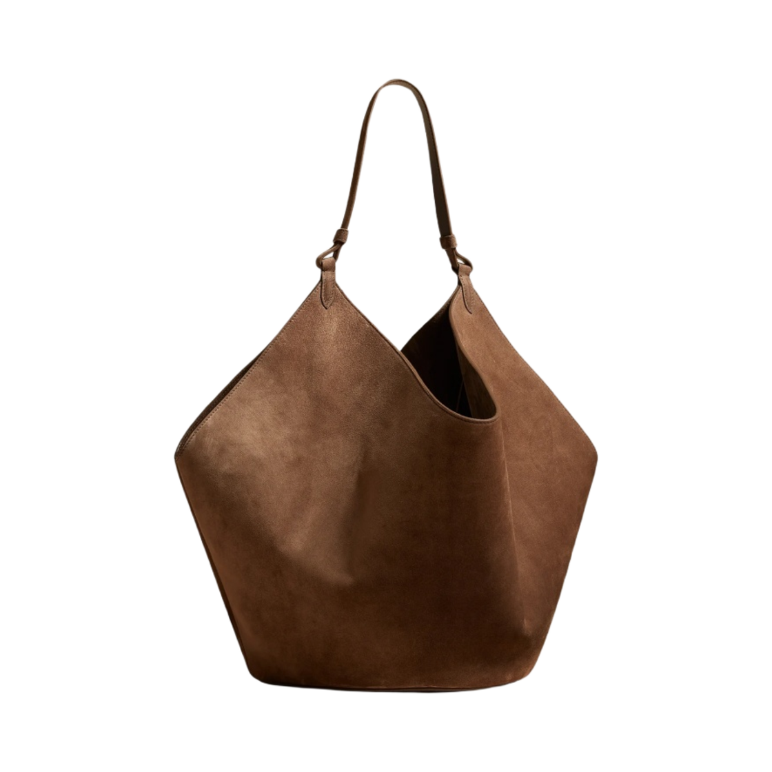 케이트 더 미디움 로터스 토트백 카프스킨 스웨이드 토피(Khaite The Medium Lotus Tote Bag in Calfskin Suede Toffee)