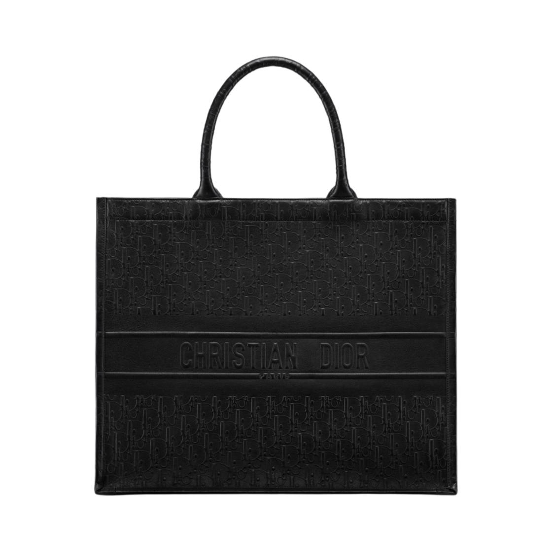 디올 라지 디올 북 토트백 블랙 디올 오블리크 엠보스드 카프스킨