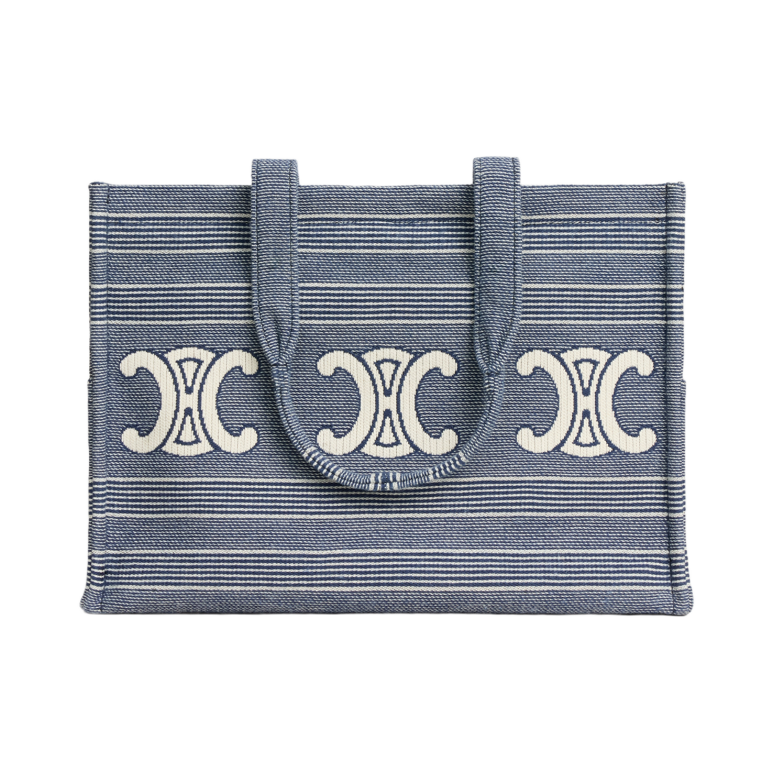 셀린느 라지 카바스 타이스 스트라이프 텍스타일 트리옹프 블루 베이지(Celine Large Cabas Thais in Striped Textile with Triomphe Blue Beige) - 3