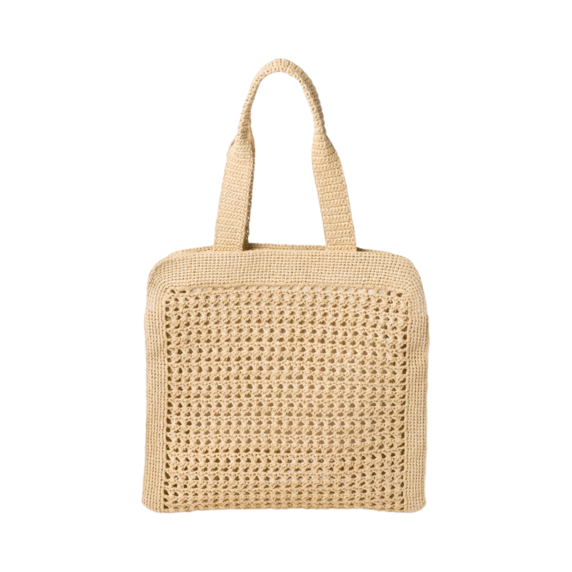 미우 미우 우븐 패브릭 토트백 베이지 꼬냑(Miu Miu Woven Fabric Tote Bag Beige Cognac) - 2