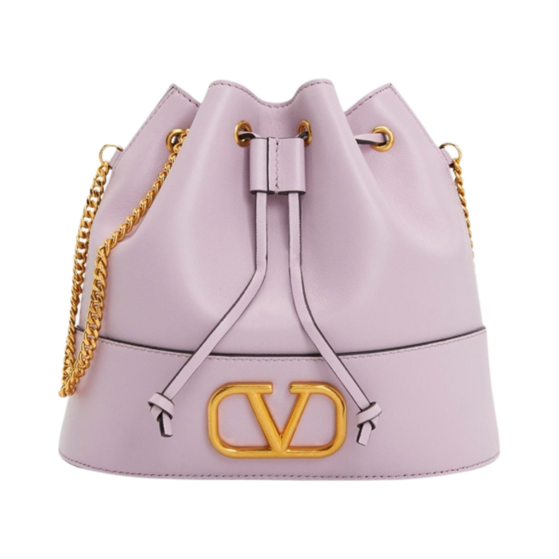 P0T83HPF6E0 Valentino Vlogo Signature Nappa Mini Bucket Bag with Chain Water Lilac