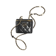 Chanel Clutch with Chain Lambskin Resin & Gold Black