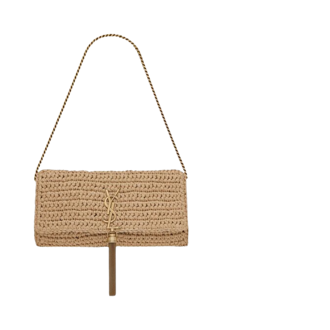 생로랑 케이트 99 체인백 태슬 라피아 다크 누드(Saint Laurent Kate 99 Chain Bag With Tassel In Raffia Dark Nude) - 1