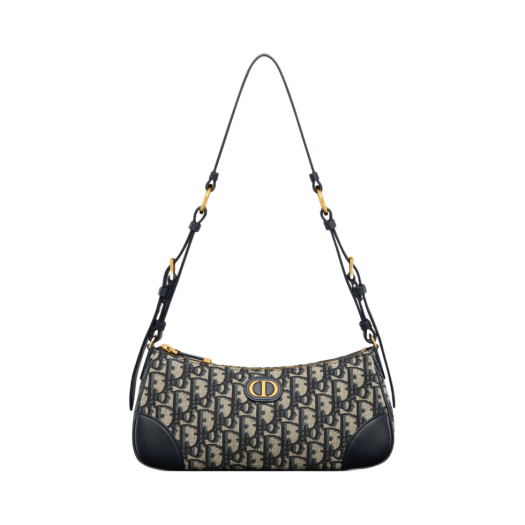 S2398UTZQ-M928 Dior 30 Montaigne Wanderlust Mini Bag Dior Oblique Jacquard and Smooth Calfskin Blue