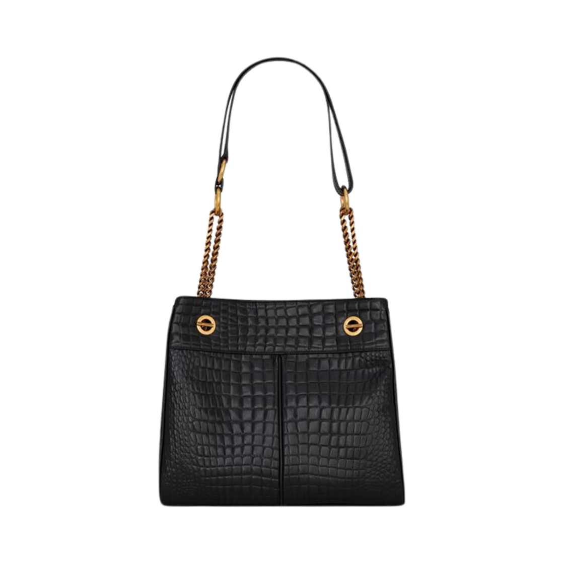 생로랑 파리 크로커다일 엠보스드 클라우드 숄더백 블랙(Saint Laurent Paris Crocodile Embossed Cloud Shoulder Bag Black) - 2