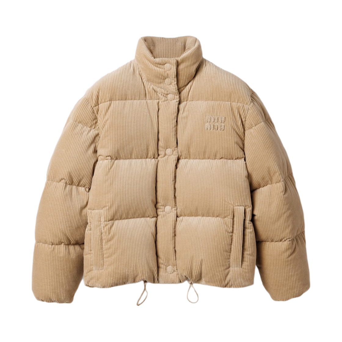 ML1084-15MN-F0036 (W) Miu Miu Medium-Weight Corduroy Down Jacket Sand Beige