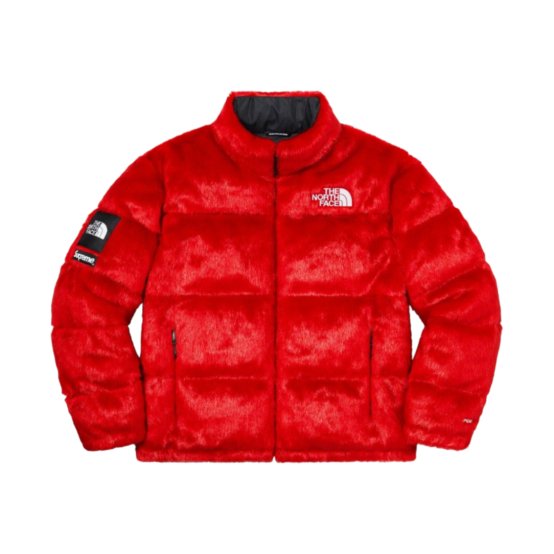 NF0A55VT682 Supreme x The North Face Faux Fur Nuptse Jacket Red - 20FW