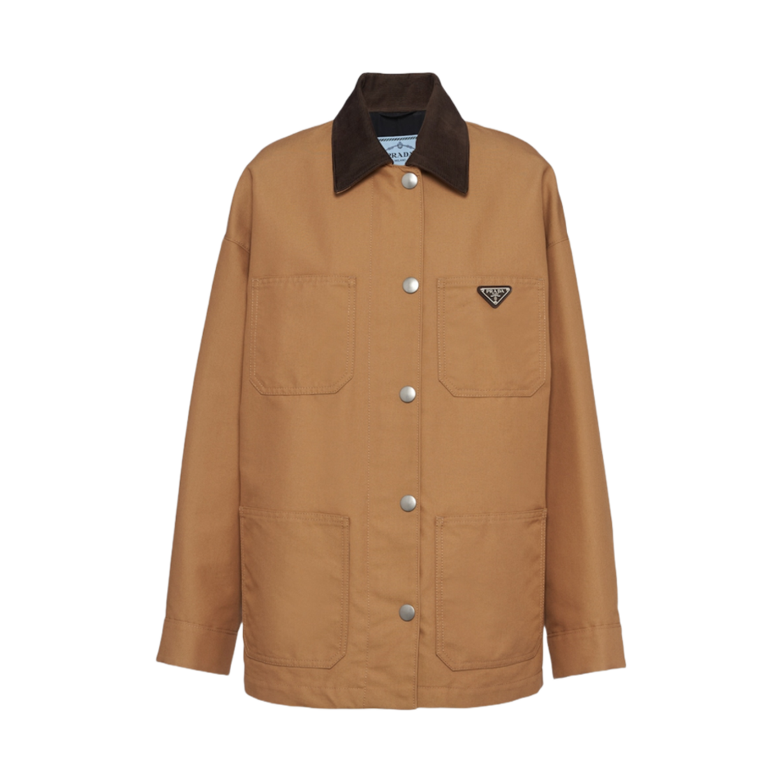 (W) 프라다 테크니컬 캔버스 블루종 자켓 카멜 브라운((W) Prada Technical Canvas Blouson Jacket Camel Brown) - 1