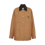 (W) Prada Technical Canvas Blouson Jacket Camel Brown