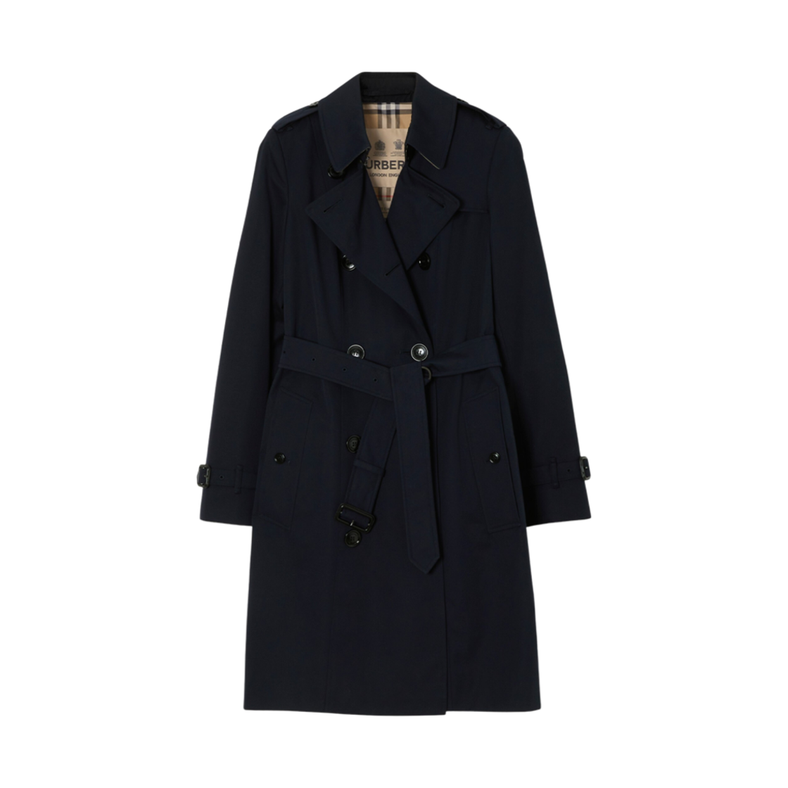(W) 버버리 첼시 헤리티지 트렌치 코트 콜 블루((W) Burberry Chelsea Heritage Trench Coat Coal Blue) - 1