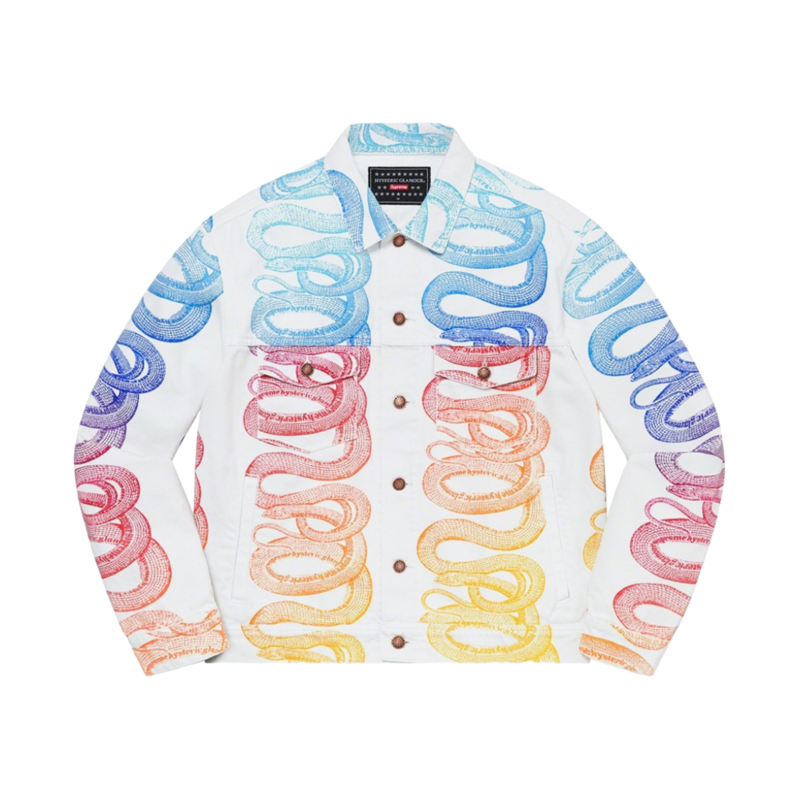 슈프림 x 히스테릭 글래머 스네이크 데님 트러커 자켓 화이트 - 21SS(Supreme x Hysteric Glamour Snake Denim Trucker Jacket White - 21SS) - 1
