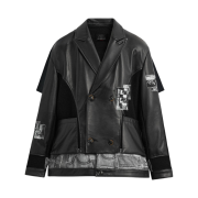Zara x Andersson Bell Combined Knit and Leather Jacket Black