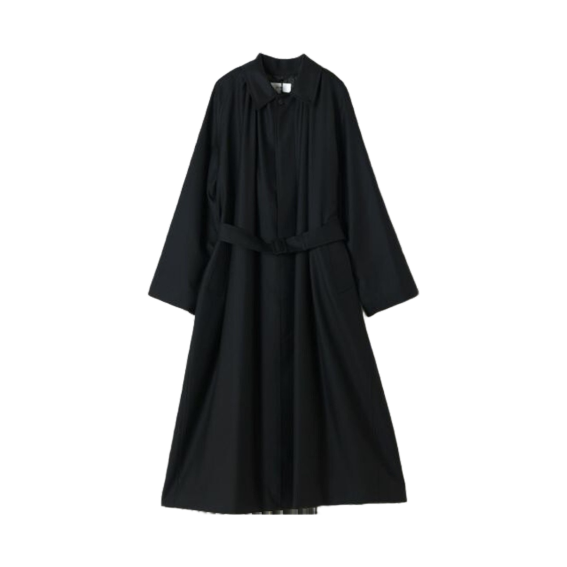 17418-01 (W) Hyke Wool Gathered Coat Black
