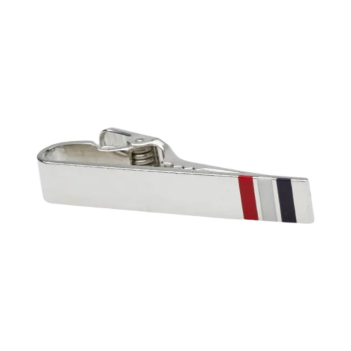 톰브라운 클래식 호리존탈 타이 바 화이트 블루(Thom Browne Classic Horizontal Tie Bar White Blue) - 2