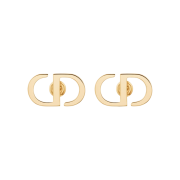 (W) Dior Petit CD Stud Earrings Gold Finish Metal