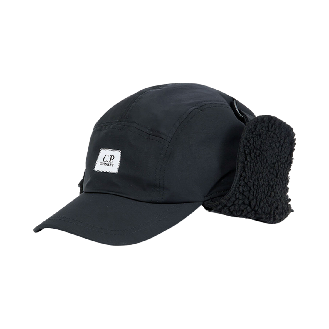 15CMAC083A005904A999 C.P. Company Chrome-R Earflap Cap Black - 23FW