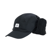 C.P. Company Chrome-R Earflap Cap Black - 23FW