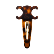 (W) Celine Large Snap Hair Clip in Acetate and Steel Dark Havana Gold