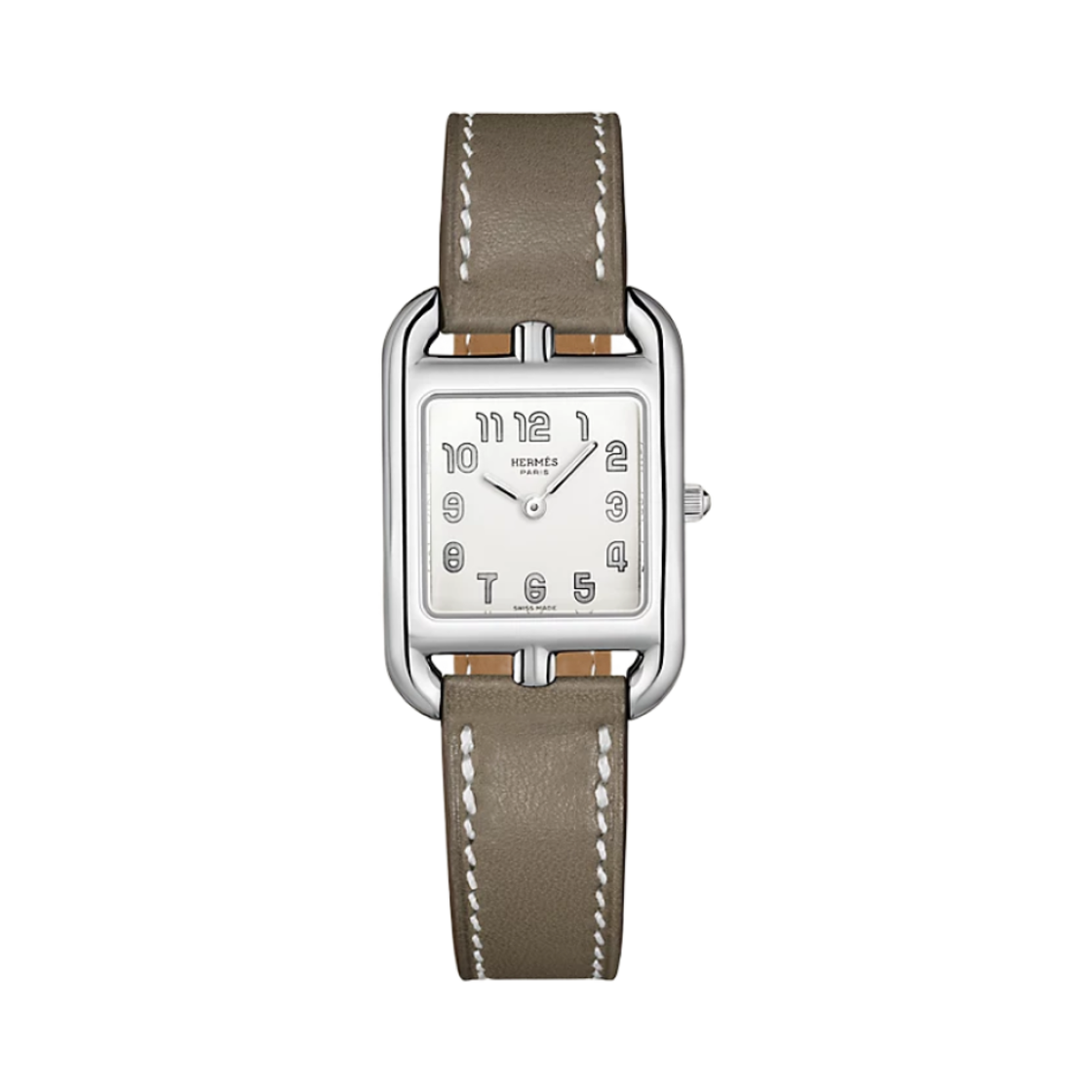 에르메스 케이프 코드 워치 스몰 에도프 스위프트 카프스킨 스트랩 & 스틸(Hermes Cape Cod Watch Small Etoupe Swift Calfskin Strap & Steel)