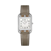 Hermes Cape Cod Watch Small Etoupe Swift Calfskin Strap & Steel