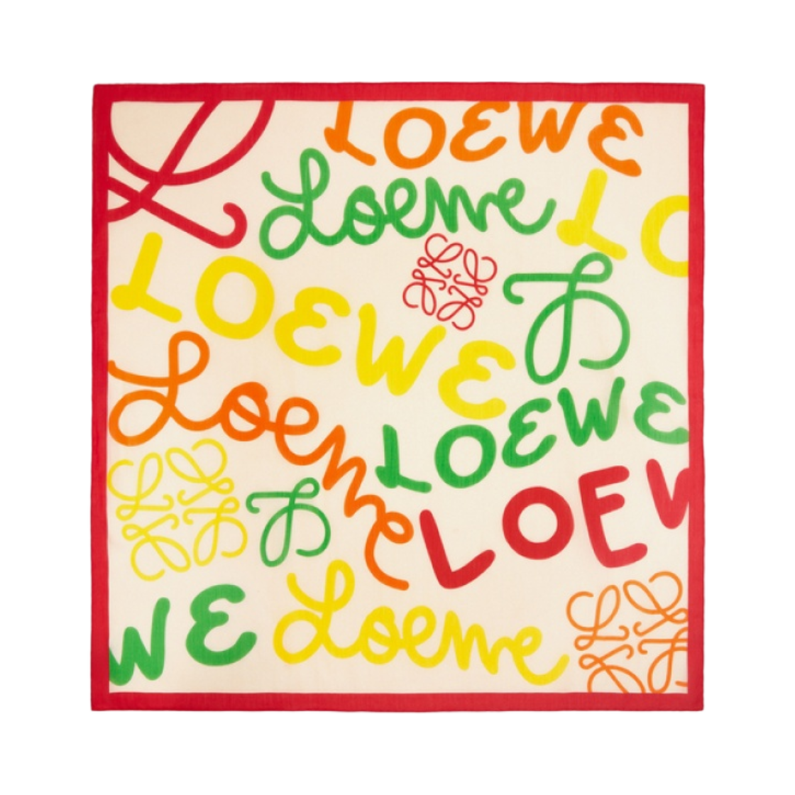 (W) 로에베 스카프 인 코튼 앤 실크 허니 멀티컬러((W) Loewe Scarf In Cotton and Silk Honey Multicolor) - 1