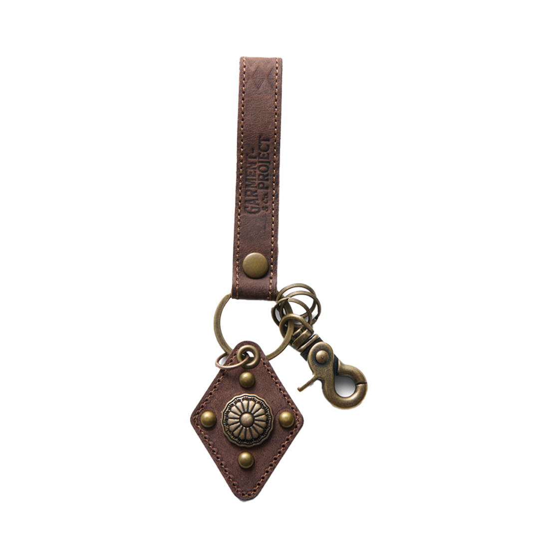 25SPAC025BR Ogarp Carving Leather Keychain Brown