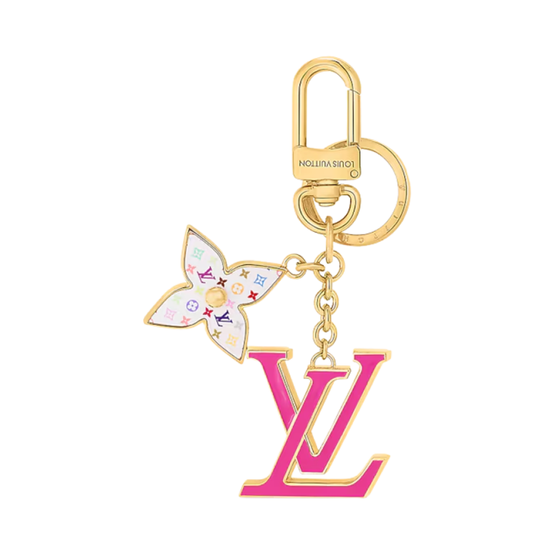 M02466 Louis Vuitton x Murakami Takashi LV Iconic Monogram Multicolor Key Holder Fuchsia