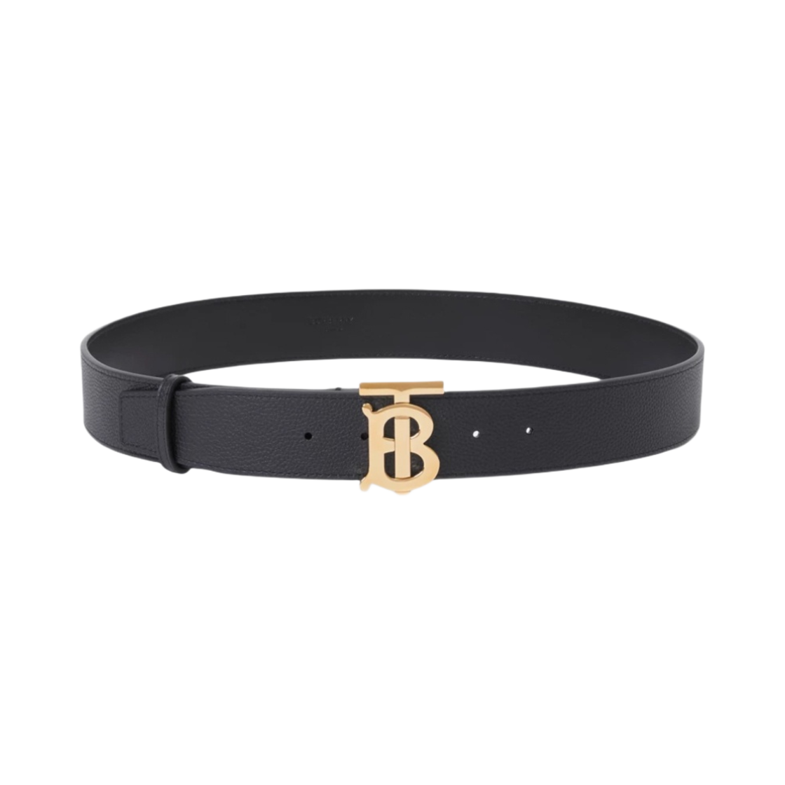 8070427 Burberry Leather Wide TB Belt Black Gold