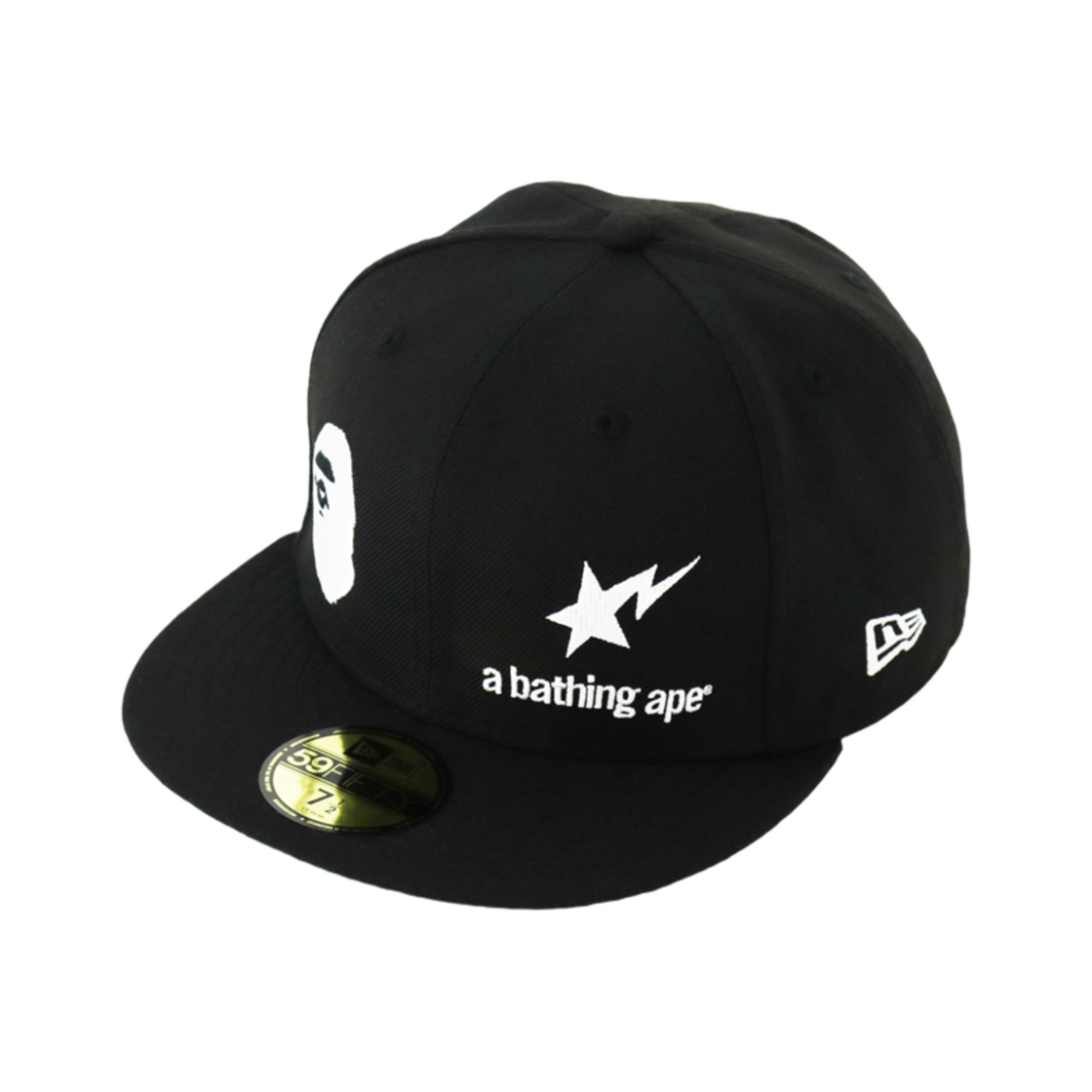 베이프 뉴에라 59 피프티 카모 에이프 헤드 캡 블랙(BAPE New Era 59 Fifty Camo Ape Head Cap Black) - 1
