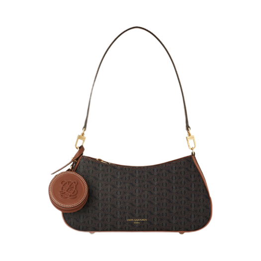 Louis Quatorze New Monogram Baguette Shape Crossbody Bag Tan