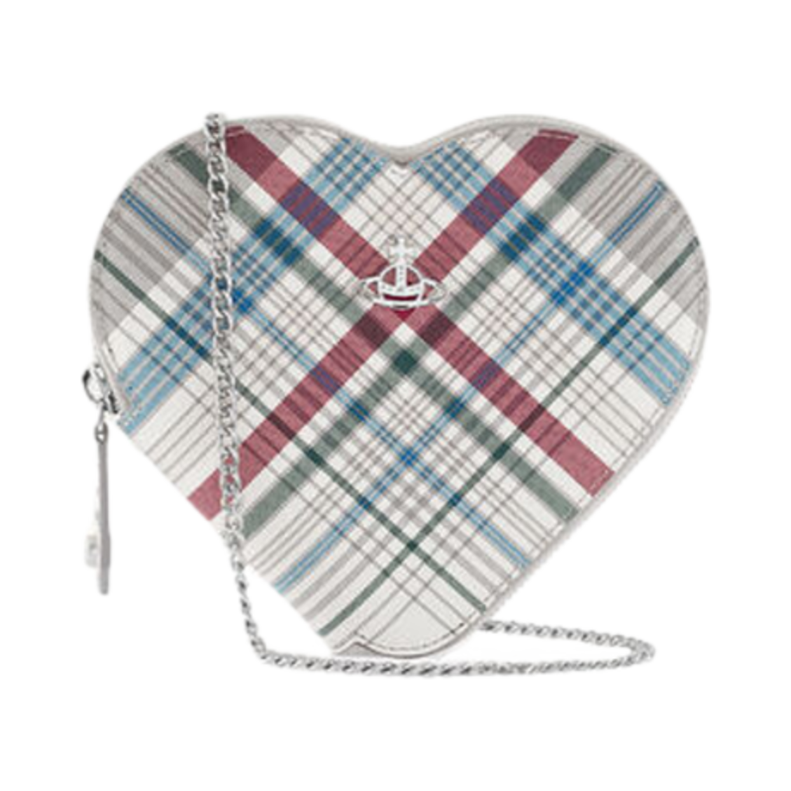 비비안 웨스트우드 사피아노 프린트 하트 크로스바디 마드라스 체크(Vivienne Westwood Saffiano Print Heart Crossbody Madras Check) - 1