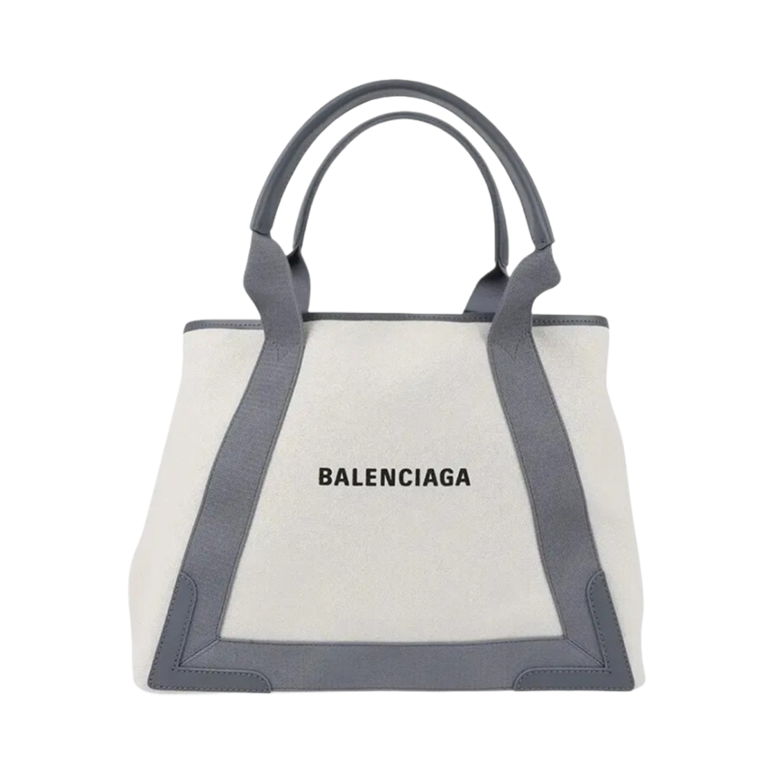 5812922HH3N1381 Balenciaga Navy Medium Cabas Natural Beige Grey