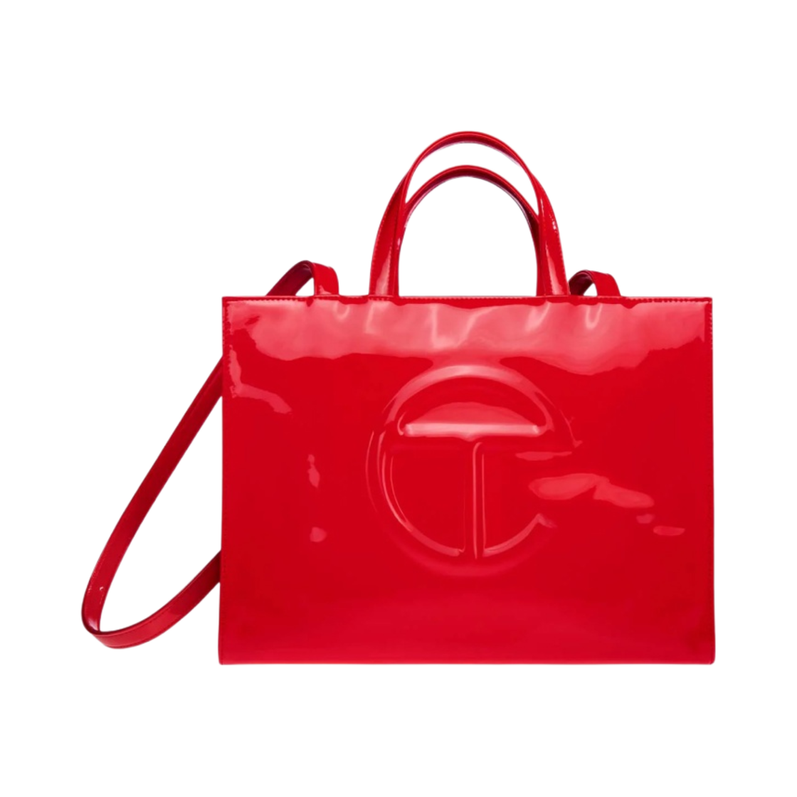 텔파 미디움 페이턴트 쇼핑백 레드(Telfar Medium Patent Shopping Bag Red) - 1