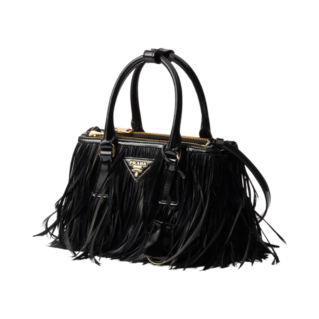 프라다 갤러리아 미니 백 페더 트림 블랙(Prada Galleria Mini-Bag with Feather Trim Black) - 3