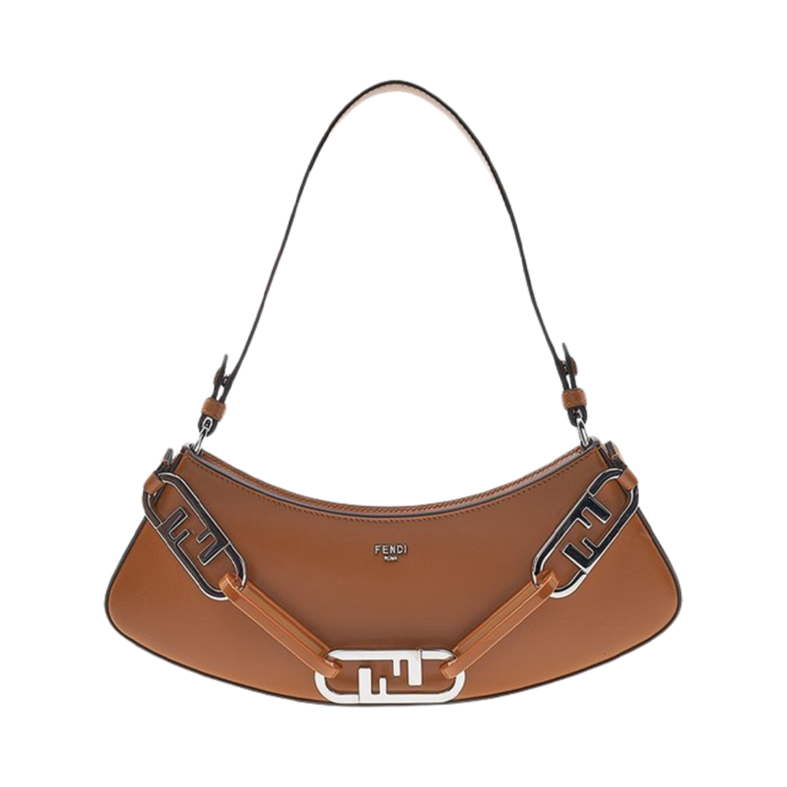 8BS068AHM0F119U Fendi O'Lock Swing Shoulder Bag Caramel