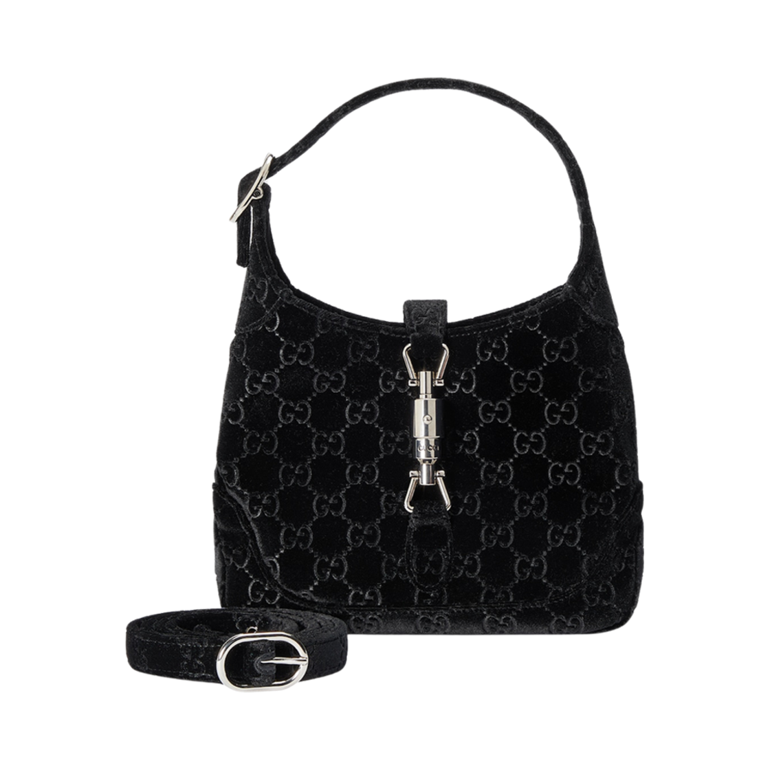 구찌 재키 1961 스몰 숄더백 블랙 GG 벨벳(Gucci Jackie 1961 Small Shoulder Bag Black GG Velvet) - 3