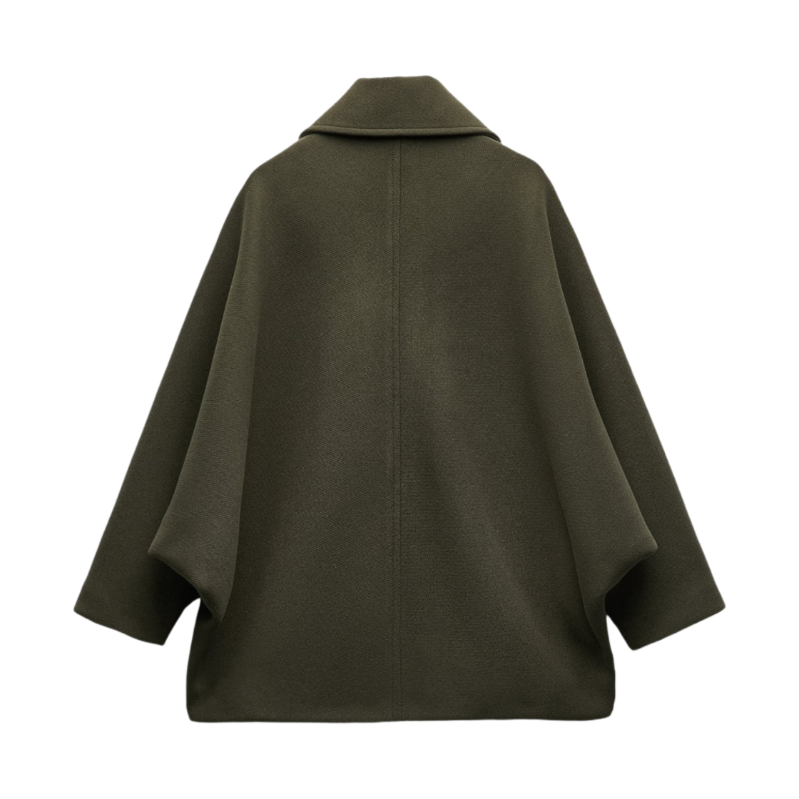 (W) 자라 ZW 울 블렌드 크롭 코트 올리브((W) Zara ZW Wool Blend Cropped Coat Olive) - 2