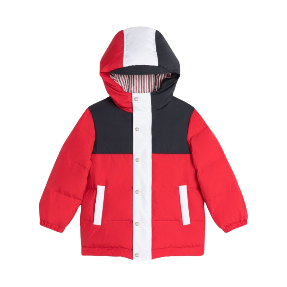 (키즈) 톰브라운 펀믹스 다운 립스탑 후드 스키 자켓 멀티컬러((Kids) Fun-Mix Down Ripstop Hooded Ski Jacket Multicolor)
