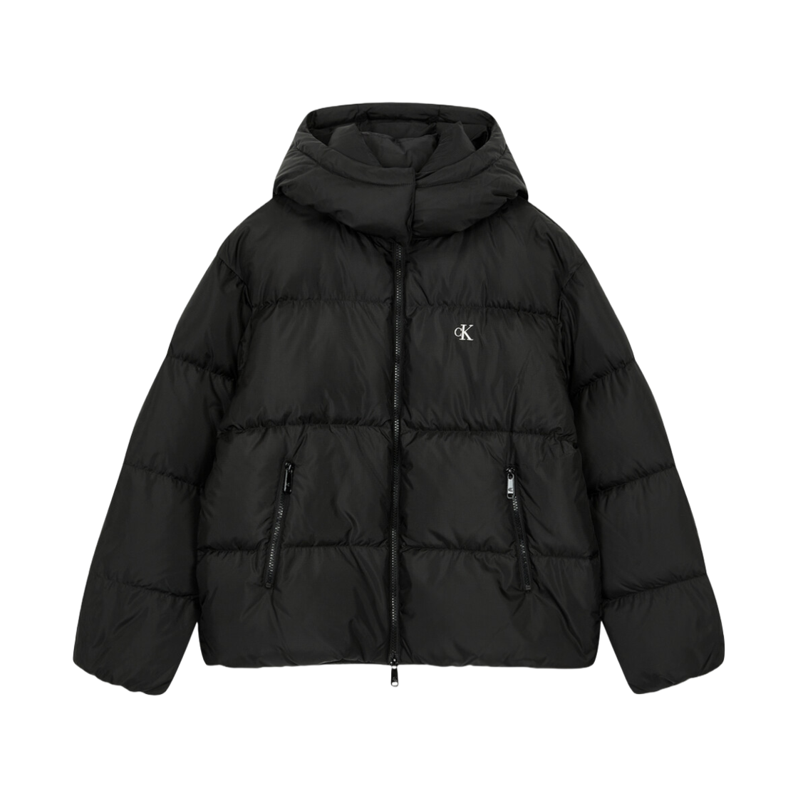 J225426BEH (W) Calvin Klein Glossy Mid Length Down Puffer Black